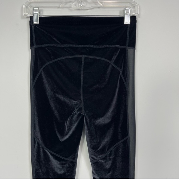 Sweaty Betty Velvet High Waisted Rise Leggings Side Stipe Velour Pants Black S - Picture 8 of 16